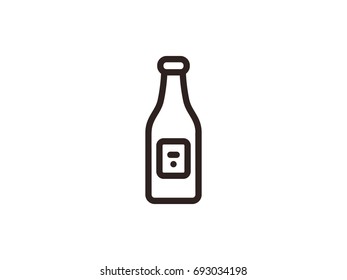 wooden barrel of beer, a linear flat color icon