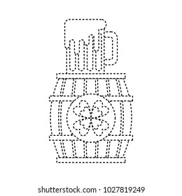 wooden barrel clover with beer glass beverage