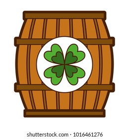 wooden barrel with clover concept