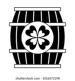 wooden barrel with clover concept