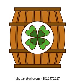 wooden barrel with clover concept