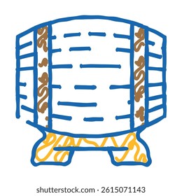 wooden barrel doodle icon sketch vector. wooden barrel sign. isolated symbol illustration