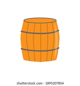 Wooden barrel. Element for St. Patrick s Day. Cartoon illustration for pub invitation, t-shirt design, cards or decor
