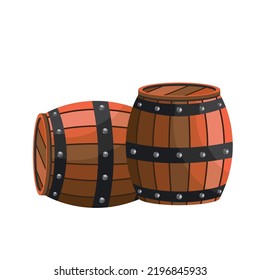 wooden barrel element vector illustration concept design template 