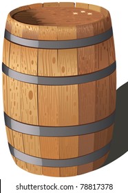 Wooden barrel, EPS.8 file illustration.