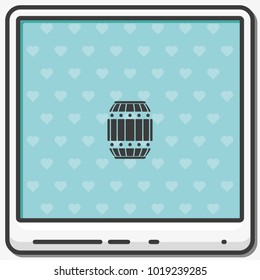 Wooden barrel flat vector icon.