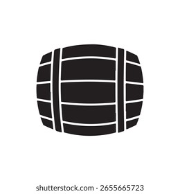 Wooden Barrel flat vector icon. Simple solid symbol isolated on white background