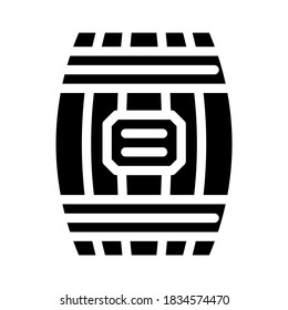 wooden barrel glyph icon vector. wooden barrel sign. isolated contour symbol black illustration