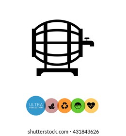 Wooden barrel icon