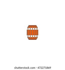 Wooden barrel icon.