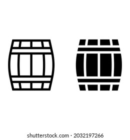 Wooden barrel icon for apps and web sites