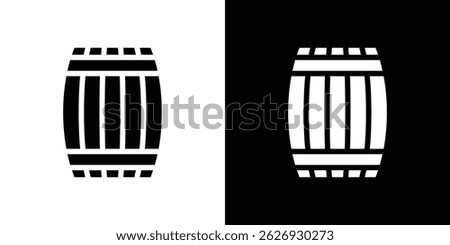 Wooden barrel icon concept, vector illustration
