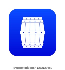 Wooden barrel icon digital blue for any design isolated on white vector illustration