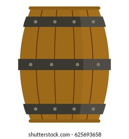 Wooden barrel icon flat isolated on white background vector illustration