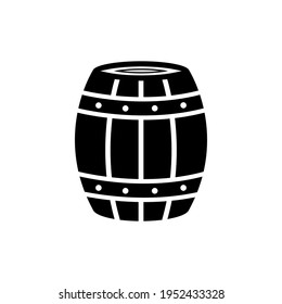 wooden barrel icon of glyph style design vector template