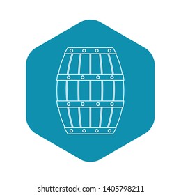 Wooden barrel icon. Outline illustration of wooden barrel vector icon for web