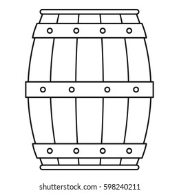 Wooden barrel icon. Outline illustration of wooden barrel vector icon for web