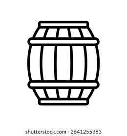 Wooden barrel icon outline set sign