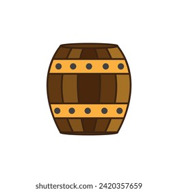 Wooden barrel icon, Saint patrick's day related vector illustration