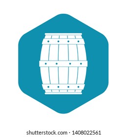Wooden barrel icon. Simple illustration of wooden barrel vector icon for web