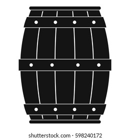 Wooden barrel icon. Simple illustration of wooden barrel vector icon for web