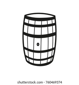 Wooden barrel icon. Vector.