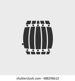 Wooden barrel icon. vector design