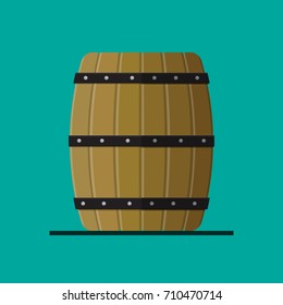 Wooden barrel icon vector illustration.