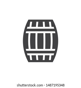 Wooden barrel icon. Wine barrel icon. Barrel flat vector sign. Wine barrel sign