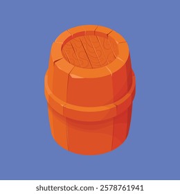 Wooden Barrel illustration vector. wooden barrel game icon vector. barrel container