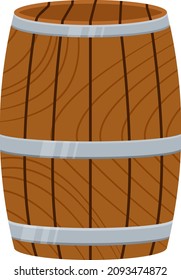 Wooden barrel, illustration, vector on a white background.