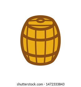 Wooden barrel isolated. cask vector illustration. wood keg