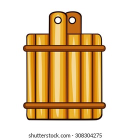 wooden barrel isolated illustration on white background