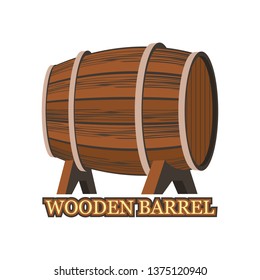 wooden barrel isolated on white background. vector illustration
