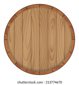 Wooden barrel isolated on white background,Vector illustration