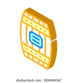 wooden barrel isometric icon vector. wooden barrel sign. isolated symbol illustration