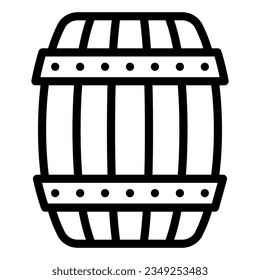 Wooden barrel line icon. Cask of beer vector illustration isolated on white. Keg outline style designed for and app