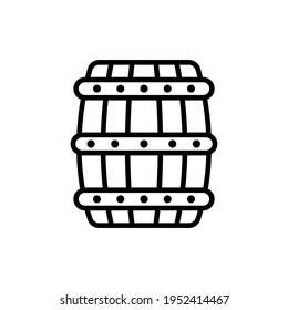 wooden barrel line icon design vector template