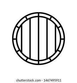 Wooden barrel line icon, logo isolated on white background