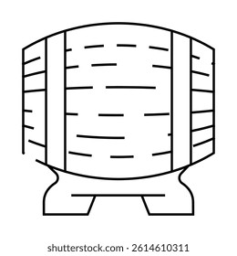 wooden barrel line icon vector. wooden barrel sign. isolated contour symbol black illustration