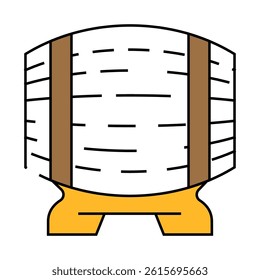 wooden barrel line icon vector. wooden barrel sign. isolated symbol illustration