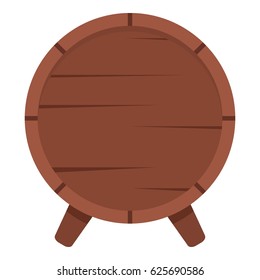 Wooden barrel on legs icon flat isolated on white background vector illustration