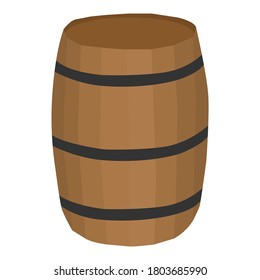 Wooden barrel on a white background. Isolated image. Vector image, eps 10