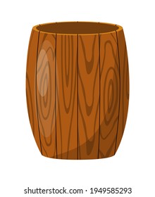 Wooden barrel on white background
