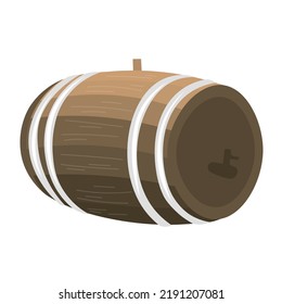 Wooden barrel on white background