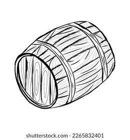 Wooden barrel on white background
