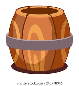 Wooden barrel on a white background