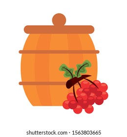 wooden barrel pot isolated icon vector illustration design