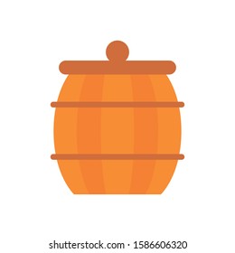 wooden barrel pot isolated icon vector illustration design