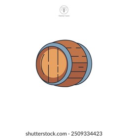 Wooden Barrel Rolling icon symbol vector illustration isolated on white background